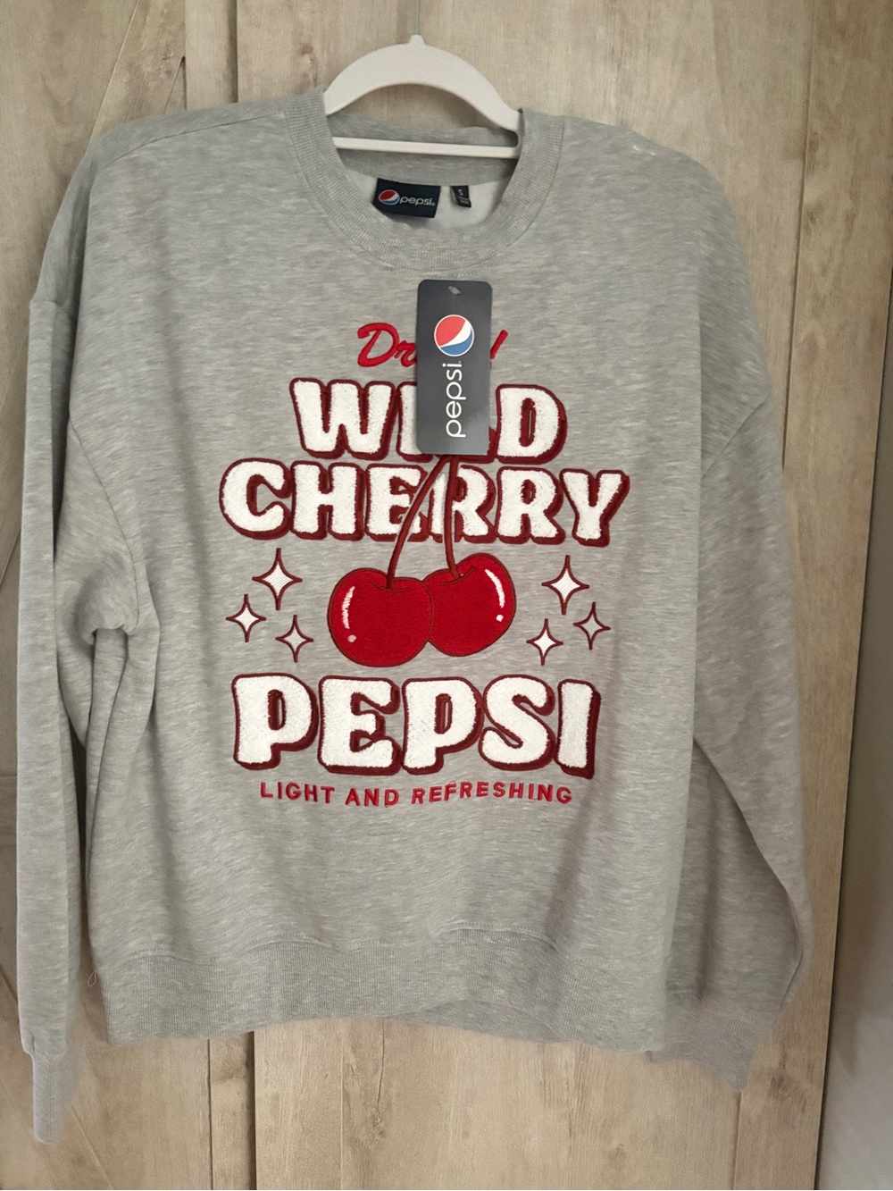 Pepsi Wild Cherry Fuzzy Graphic Oversized Sweatshirt | Small